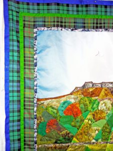 Stirling Castle quilt bordered with its regimental tartans