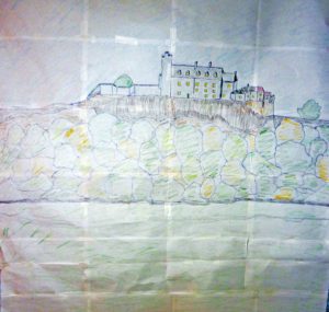 Drawing Stirling Castle for a quilt