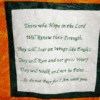 Bible verse Isaiah 30:41 inscribed on a quilt