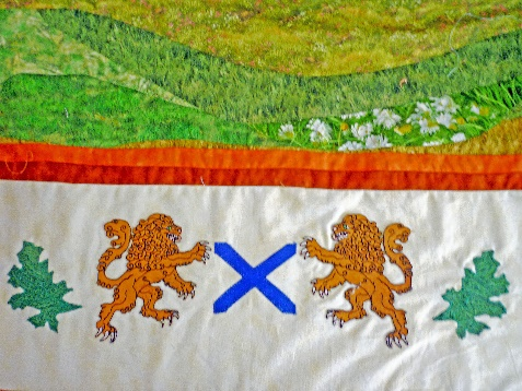 Lions Rampant holding the Scottish Salter