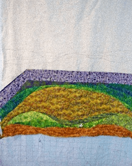 Piecing a quilted landscape surrounding Kildalton Abbey