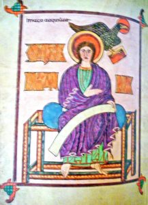 John from the Evangelist pages of the Lindisfarne Gospels