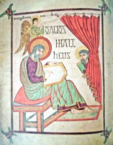 Matthew from the Evangelist pages of the Lindisfarne Gospels