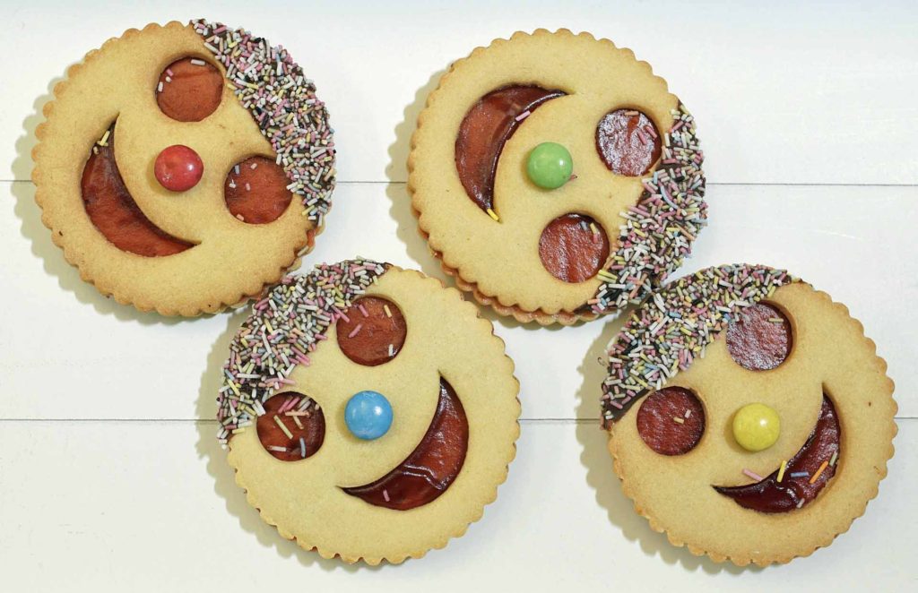 Cookies decorated as smiling faces