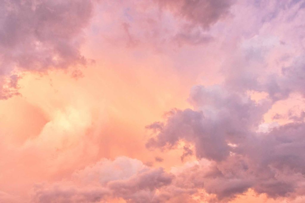 Pastel hued clouds at sunset