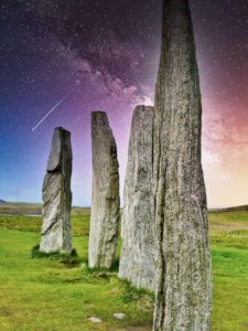 Standing stones with a falling star