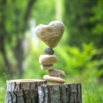 Stone cairn with a heart