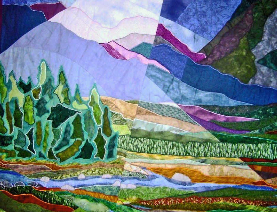 Quilted landscape of mountain and moorland in Rannoch Moor Scotland