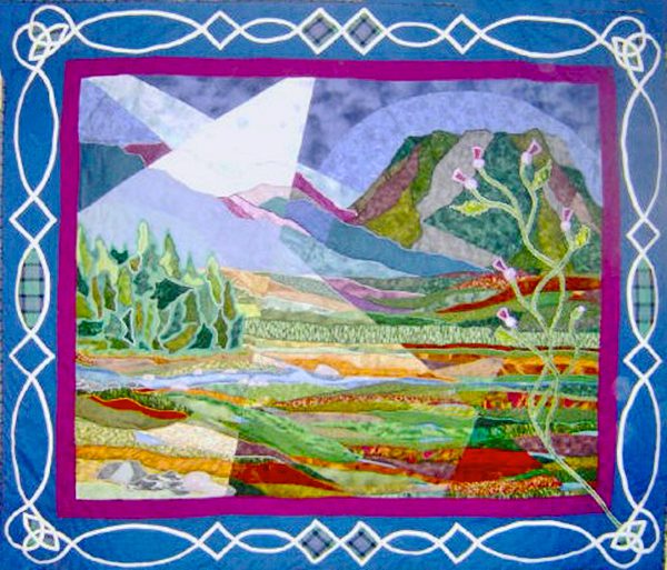 Quilt depicting the moors and mountains of Rannoch Moor - Scotland