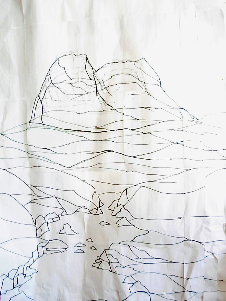 Initial rough sketch of the quilt Suilven