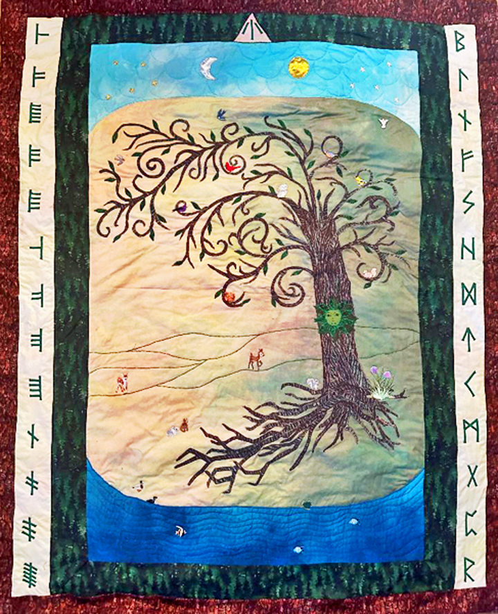 A quilted rendition of the Tree of Life done in Celtic themes.