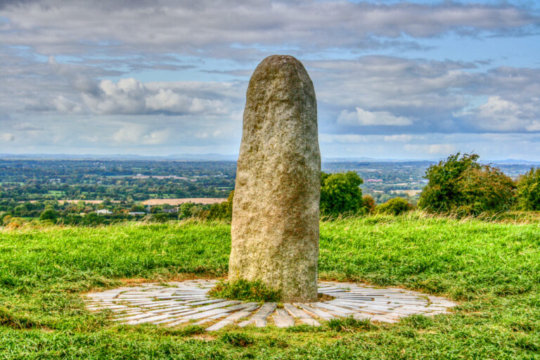 Ancient stone where Kings of Ireland were coronated on the high hill of Tara