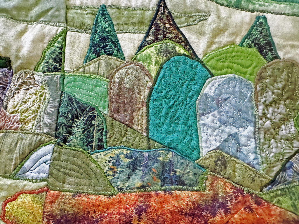 Culloden quilt... bushes and trees stitched together