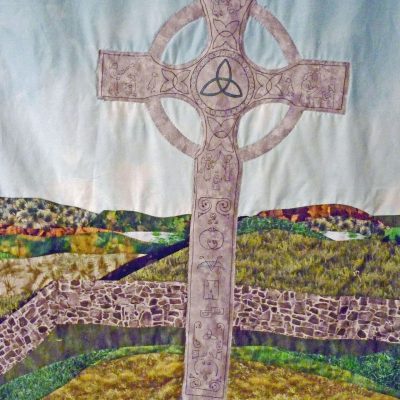 Biblical and Pictish designs on a quilt of the High Cross at Kildalton Abbey