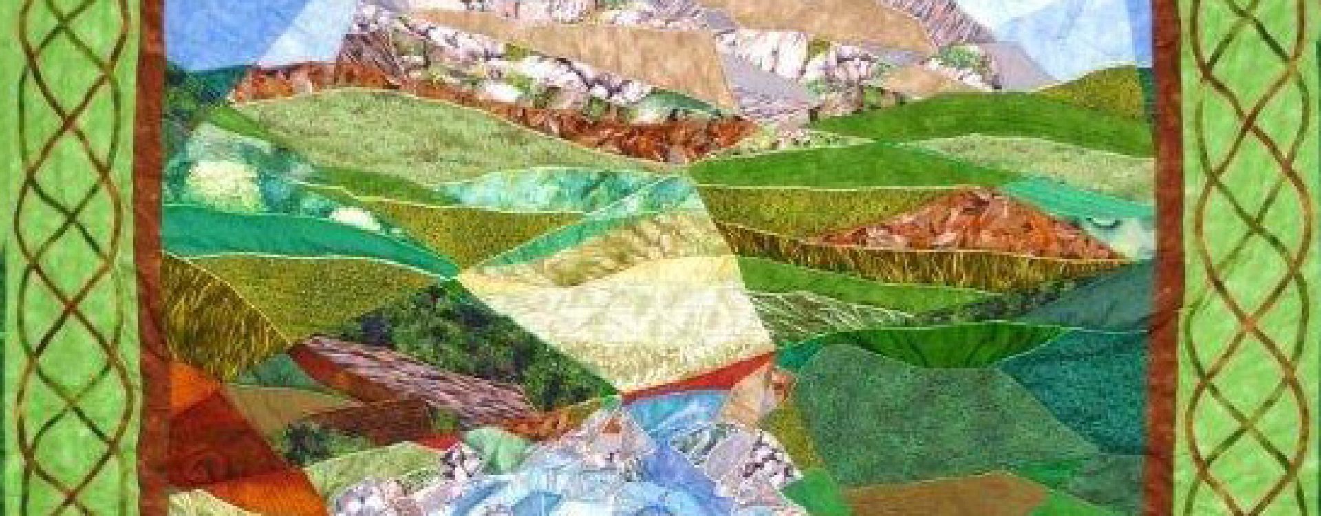 Landscape quilt of mountain and stream