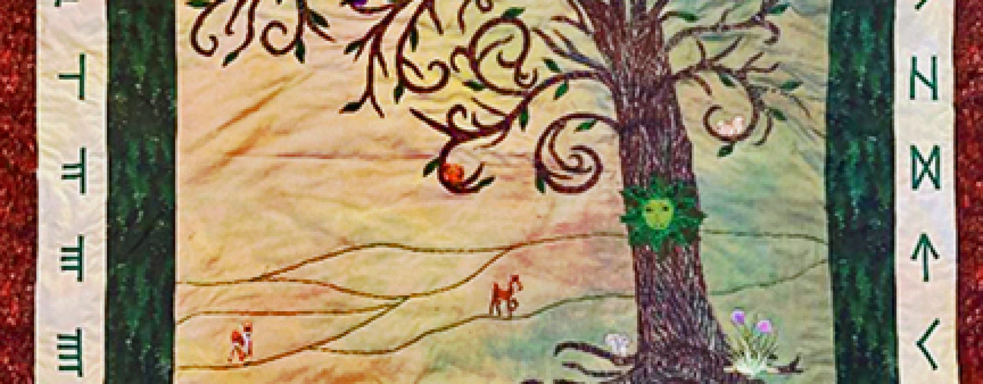 Quilted depiction of a Celtic themed Tree of Life