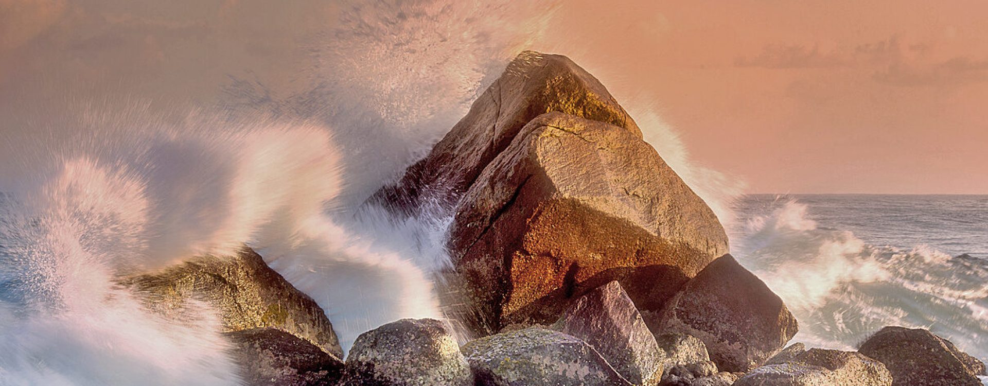 Waves crashing against the rocks