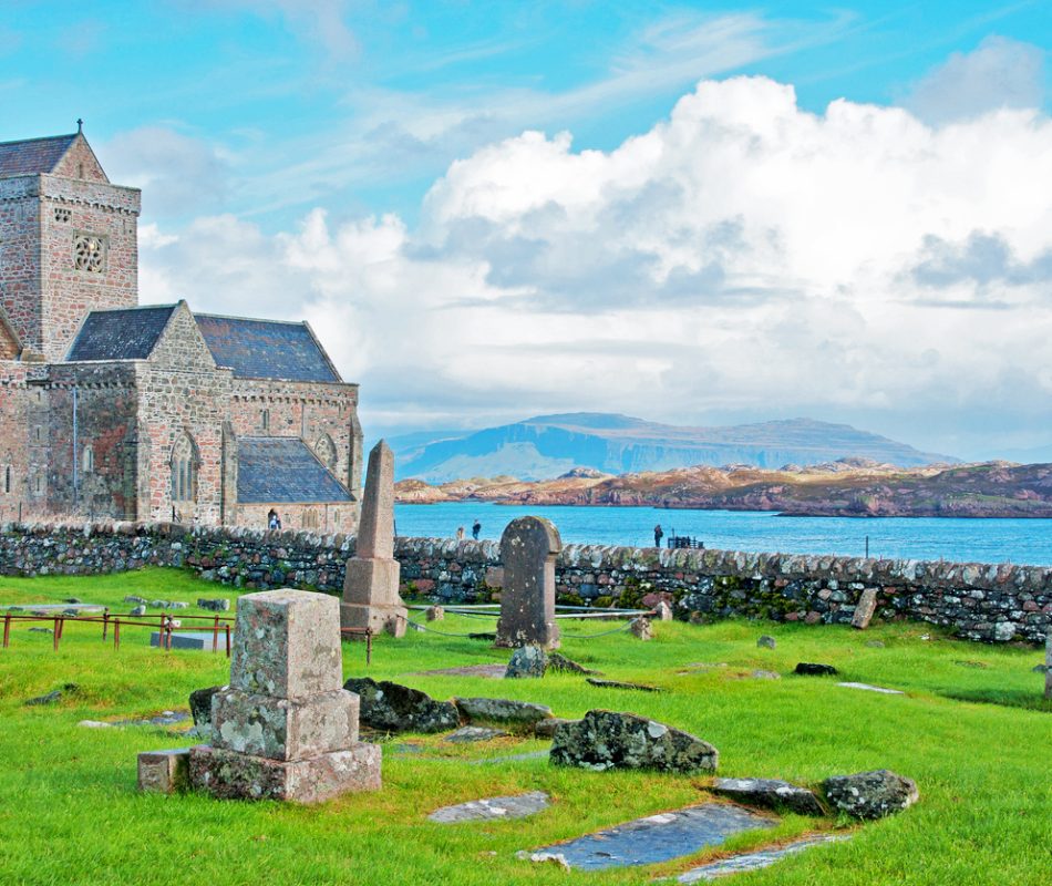Cloister Iona Abbey at the Scottish island of Iona