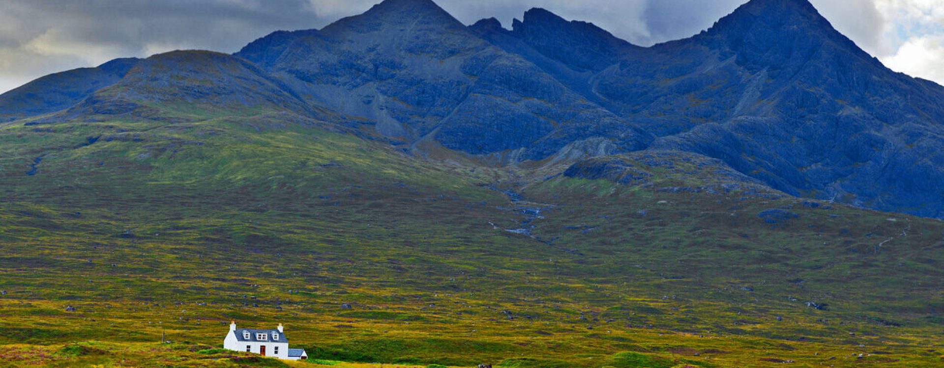 Misty Isle of Sky mountains. Scotland.