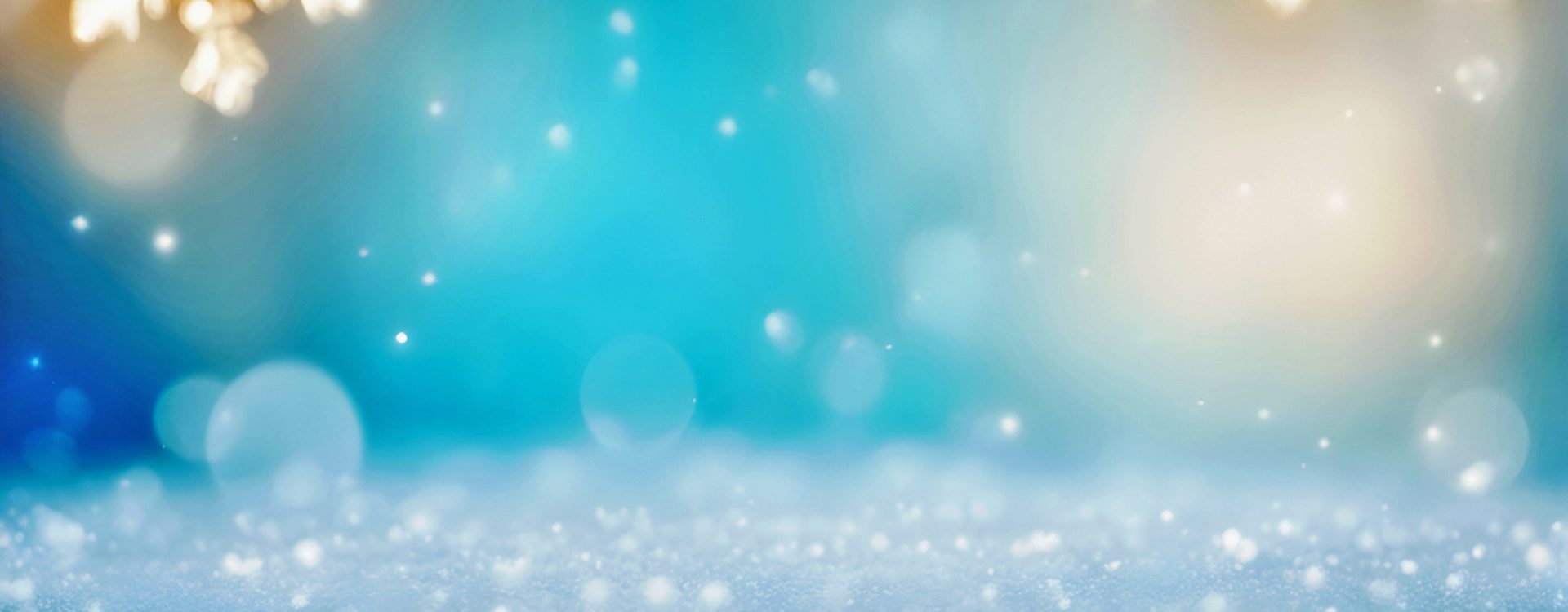 Festive background of silver, gold and blue with sparkling snowflakes